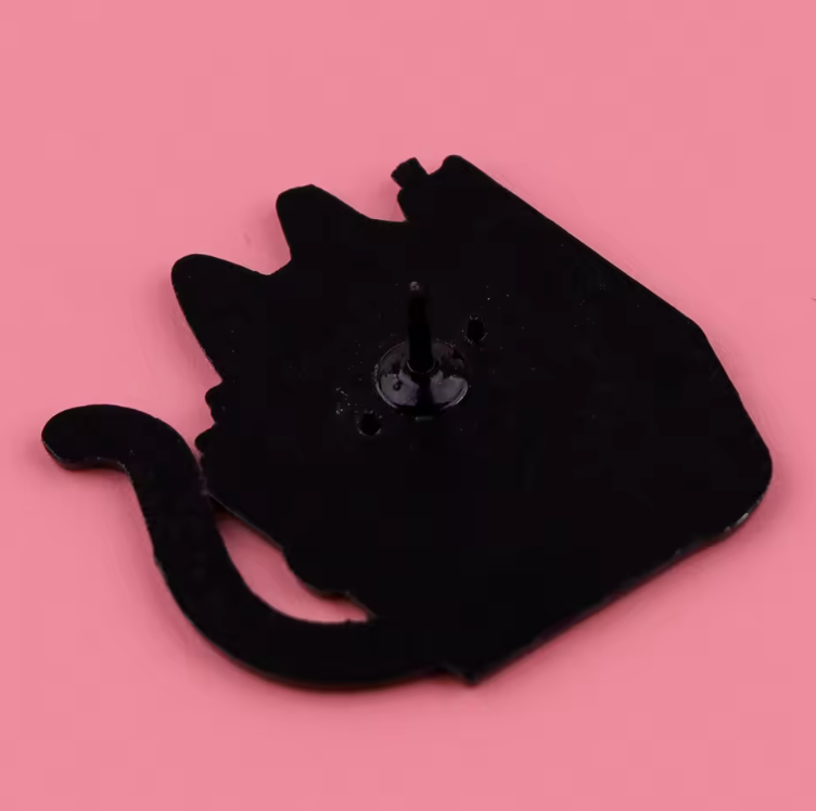 HOW TO BUY NEW BOOKS CAT ENAMEL PIN