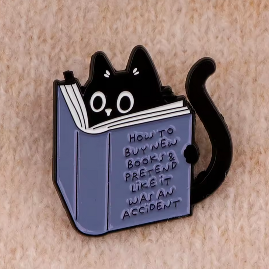 Translation missing: en.HOW TO BUY NEW BOOKS CAT ENAMEL PIN