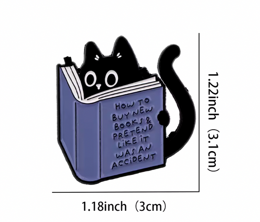 Translation missing: en.HOW TO BUY NEW BOOKS CAT ENAMEL PIN