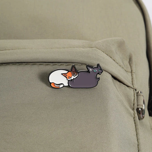 Translation missing: en.Paw-sitively Aggressive Meow &amp; Beware Funny Cat Enamel Pin