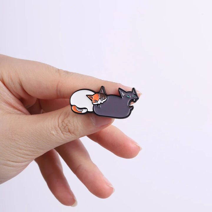 Translation missing: en.Paw-sitively Aggressive Meow &amp; Beware Funny Cat Enamel Pin
