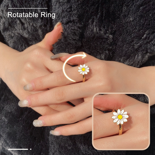 Translation missing: en.Daisy Flower Adjustable Ring for Women Anxiety Ring
