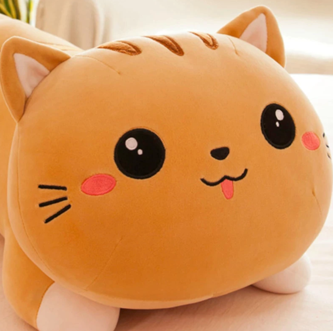 KAWAII CUTE CAT LONG PLUSH PILLOW - 2 colors available