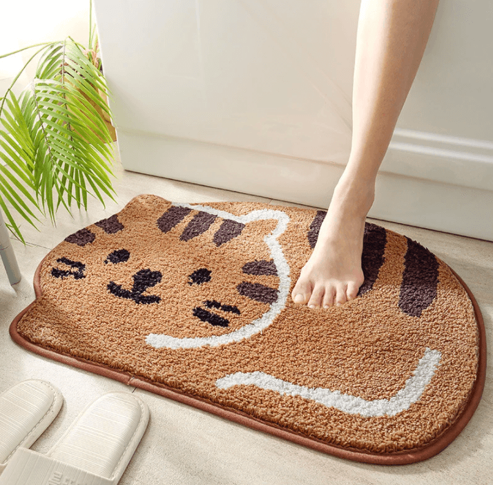 2 Colors Happy Cat Rug Bath Mat