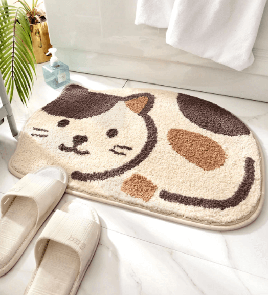 Translation missing: en.2 Colors Happy Cat Rug Bath Mat