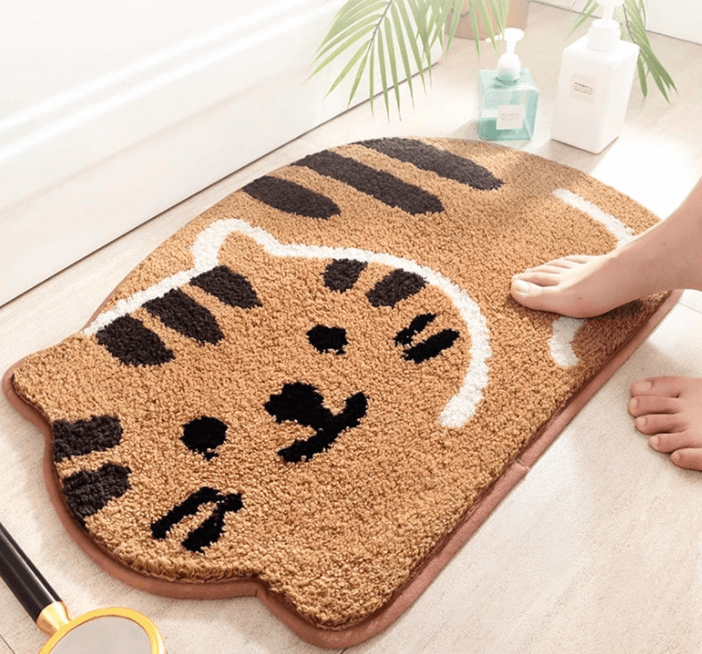 2 Colors Happy Cat Rug Bath Mat