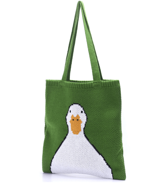 Translation missing: en.3 different styles knit bags, Shoulder tote duck &amp; cat knit bags