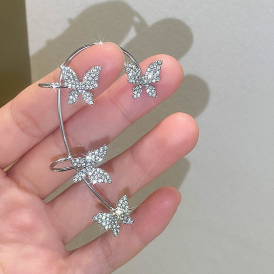 Translation missing: en.Silver and Golden Butterflies Ear cuffs Without Perforation