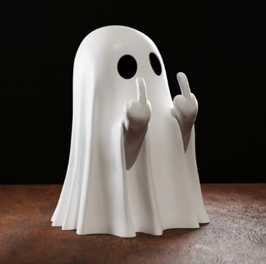 Translation missing: en.Funny Ghost with Middle Finger Figurine Halloween decor