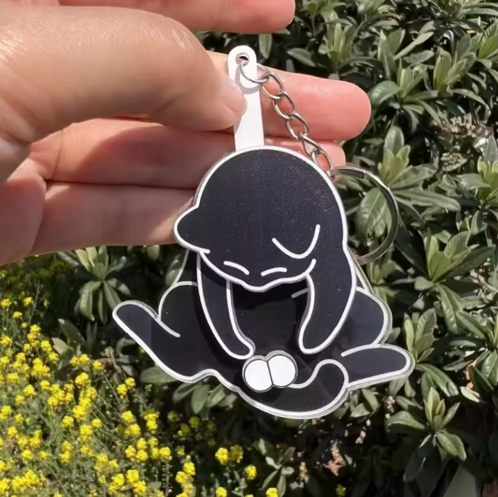 Funny Cat Keychain – 3D Printed Cat Play Ball Fidget Sensory Toy for Stress & Anxiety Relief