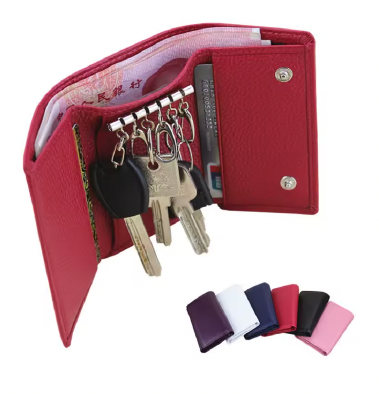 Leather Key Holder Wallet, Leather Key Case, Leather Key Holder, Key Organizer