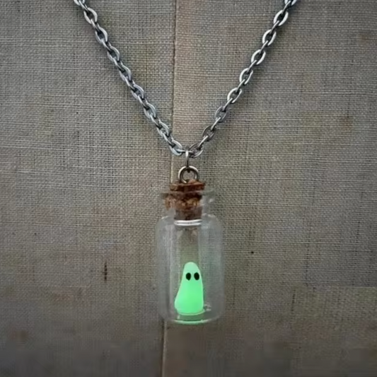 The Adopt a Ghost - Bottle Necklace - Glows in the Dark Necklace