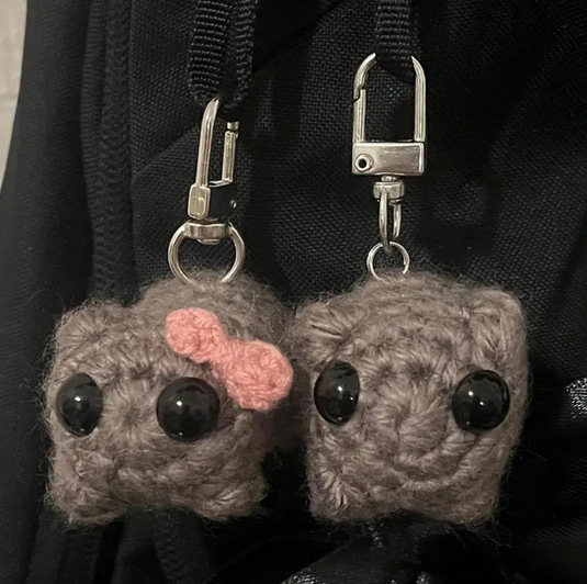 Translation missing: en.Crochet viral sad hamster keychain