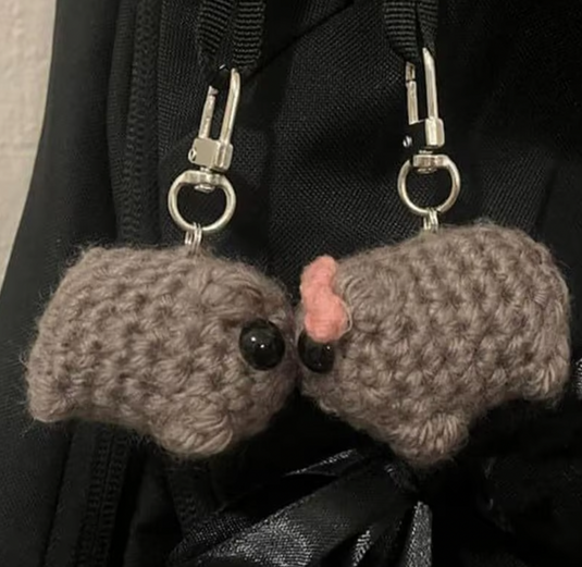 Translation missing: en.Crochet viral sad hamster keychain
