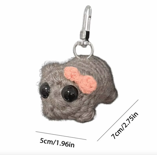 Translation missing: en.Crochet viral sad hamster keychain