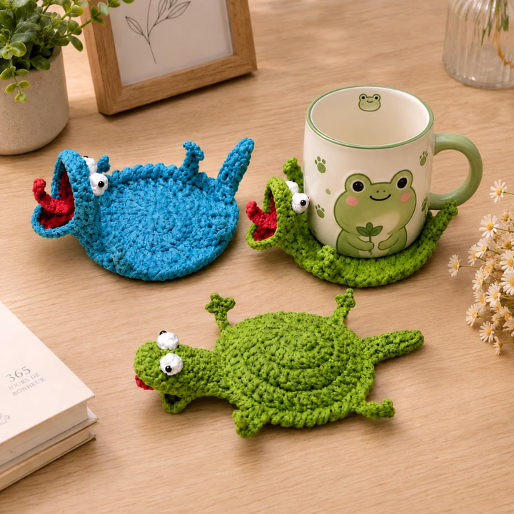 Translation missing: en.Funny Crochet Animal Mug Coasters