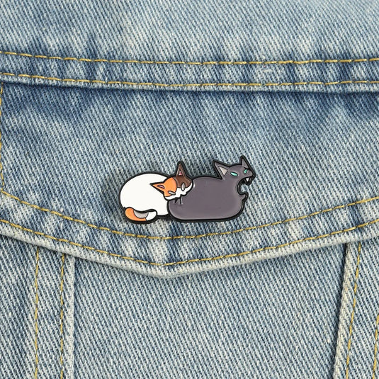Translation missing: en.Paw-sitively Aggressive Meow &amp; Beware Funny Cat Enamel Pin