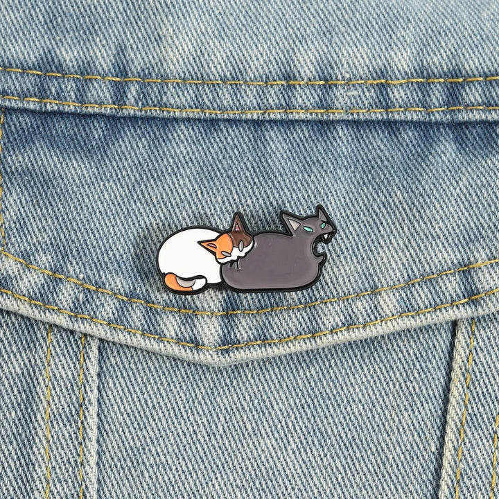 Translation missing: en.Paw-sitively Aggressive Meow &amp; Beware Funny Cat Enamel Pin