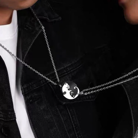 Translation missing: en.Cat Yin and Yang necklace set