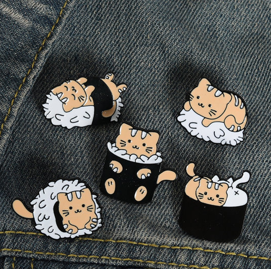 Translation missing: en.Sushi Cat Lovers 5 Set Pins