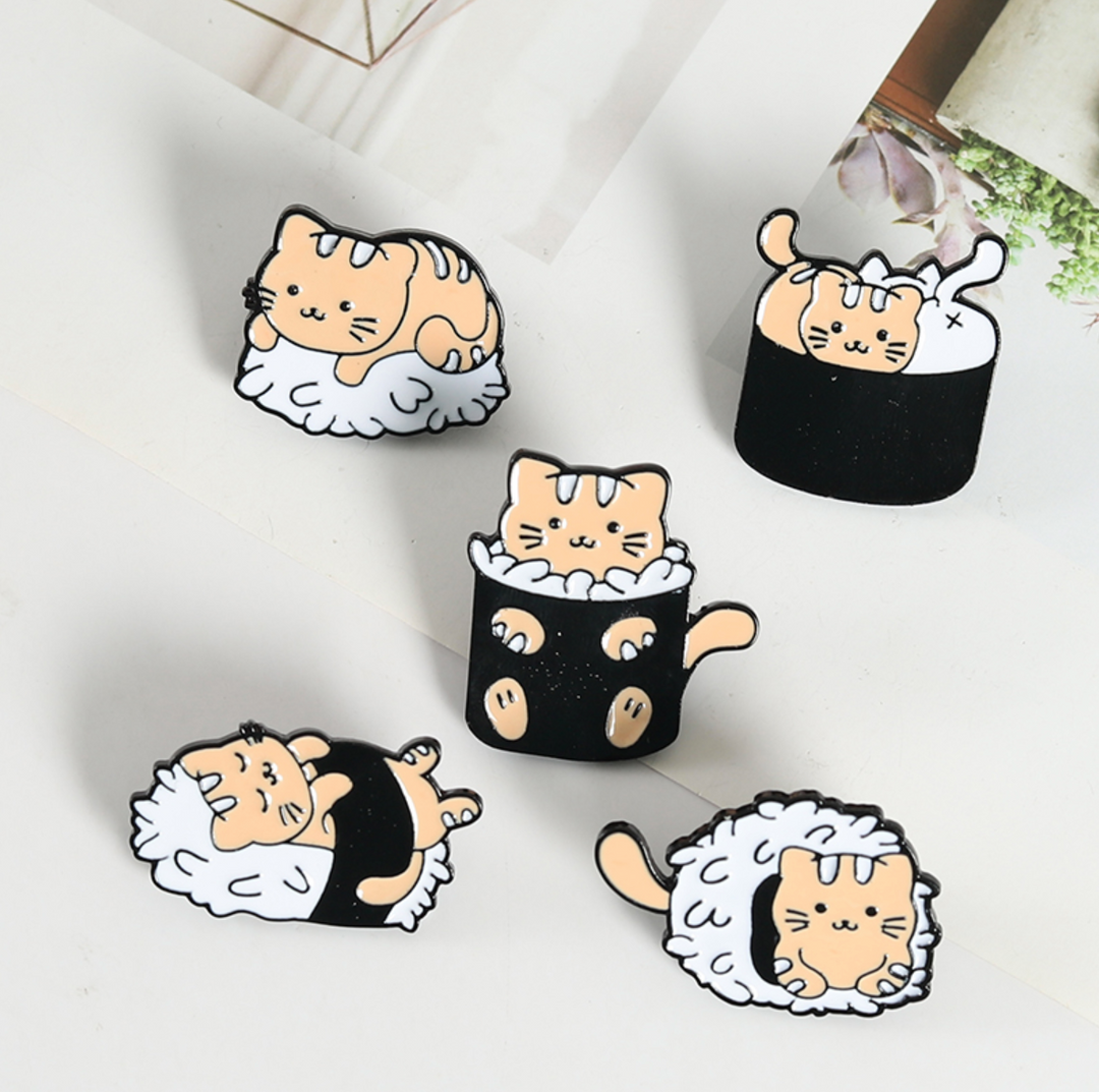 Sushi Cat Lovers 5 Set Pins