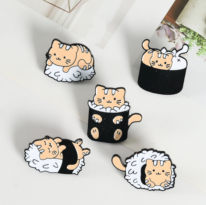 Sushi Cat Lovers 5 Set Pins