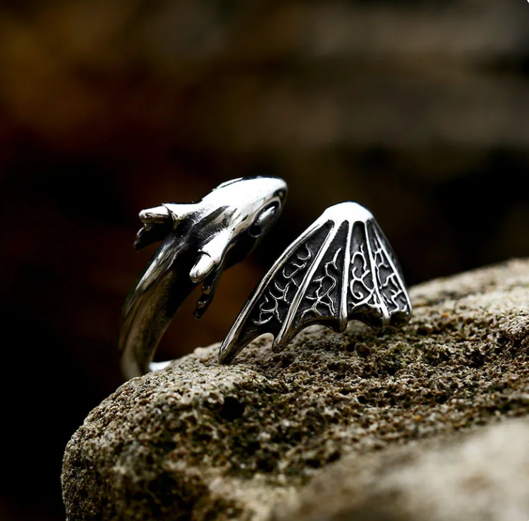 Fantasy Dragon Ring Available in Silver and Gold