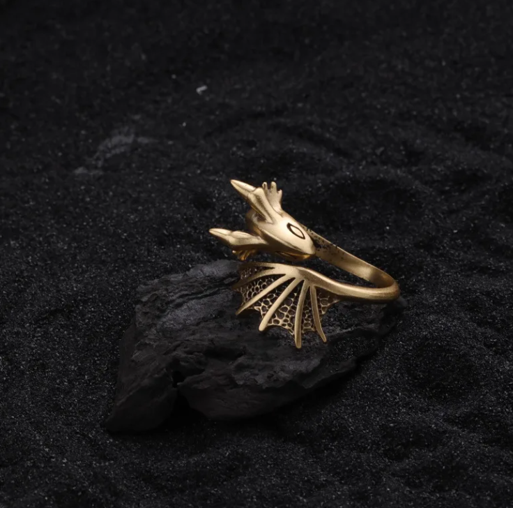 Fantasy Dragon Ring Available in Silver and Gold