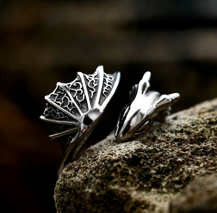 Fantasy Dragon Ring Available in Silver and Gold