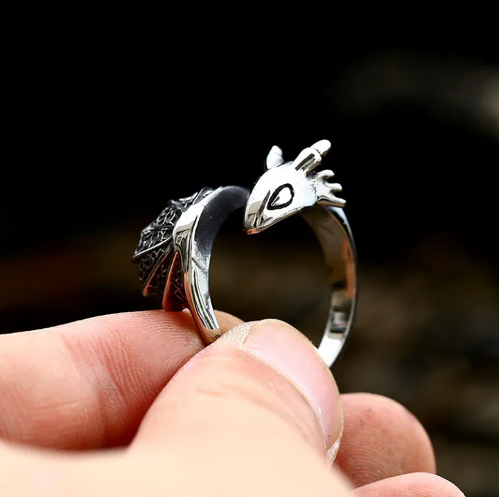 Fantasy Dragon Ring Available in Silver and Gold