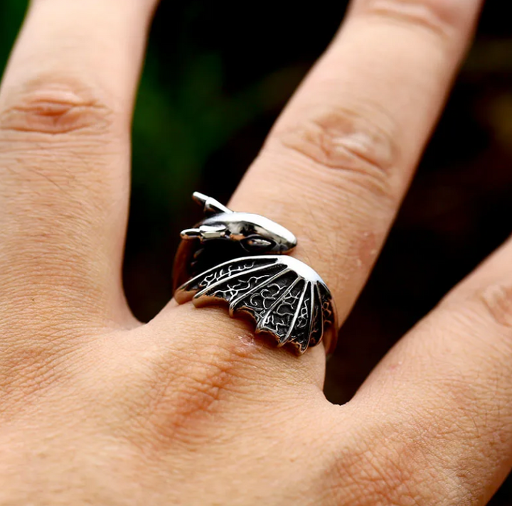 Fantasy Dragon Ring Available in Silver and Gold