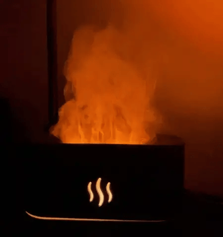 Modern Flame Effect Humidifier LED Lamp Fire Aroma Diffuser Decorative Night Light