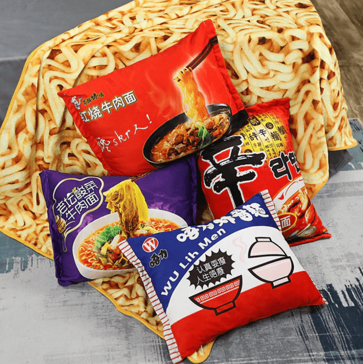 2-in-1 Ramen Throw Pillow and Blanket