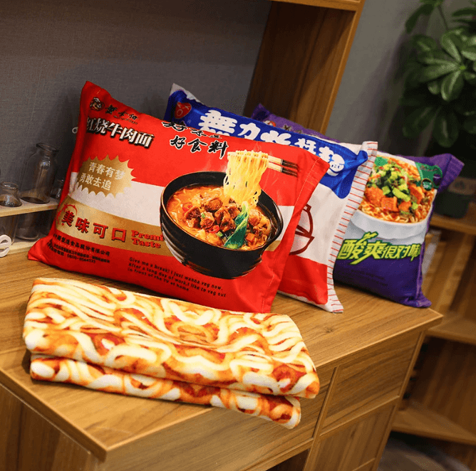 2-in-1 Ramen Throw Pillow and Blanket