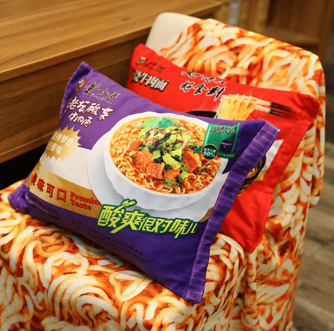 2-in-1 Ramen Throw Pillow and Blanket
