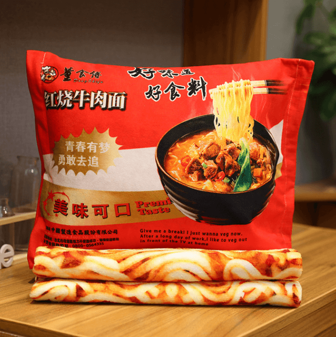 2-in-1 Ramen Throw Pillow and Blanket