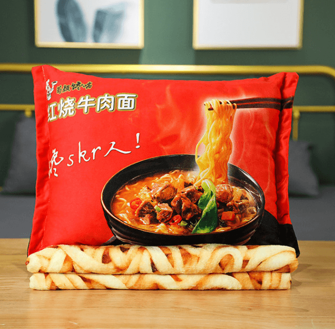 2-in-1 Ramen Throw Pillow and Blanket