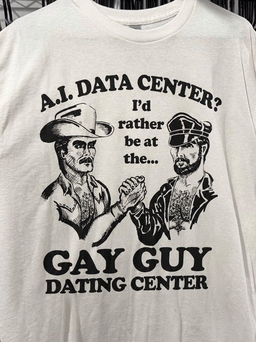 Translation missing: en.AI Data Center? Gay Guy Dating Center Funny Pride Graphic T-Shirt