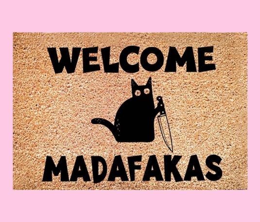 Translation missing: en.Welcome madafakas funny door mat