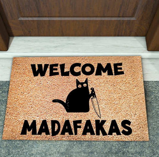 Translation missing: en.Welcome madafakas funny door mat